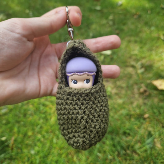 Crochet Green Carry Keyring Made For Sonny Angels