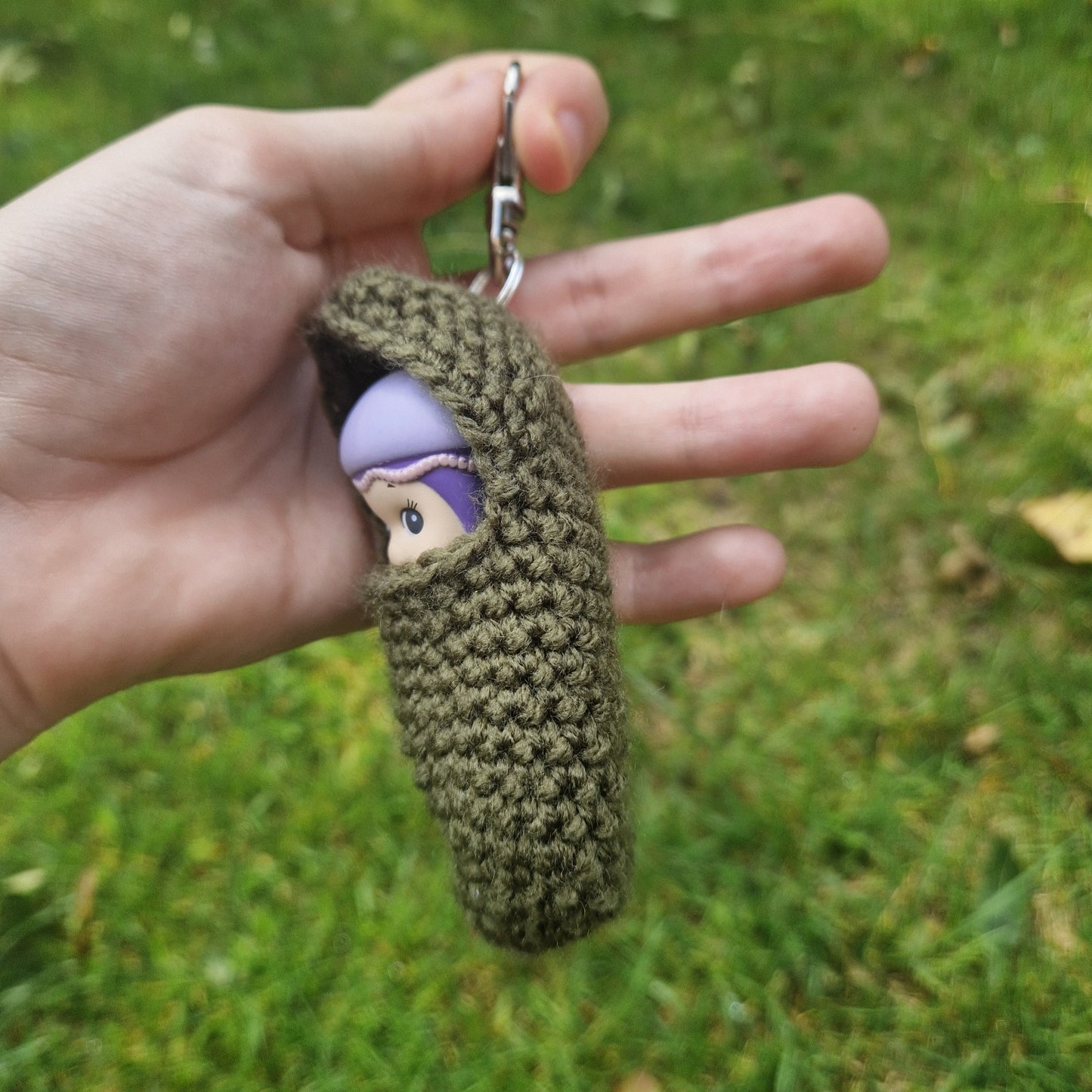Crochet Green Carry Keyring Made For Sonny Angels
