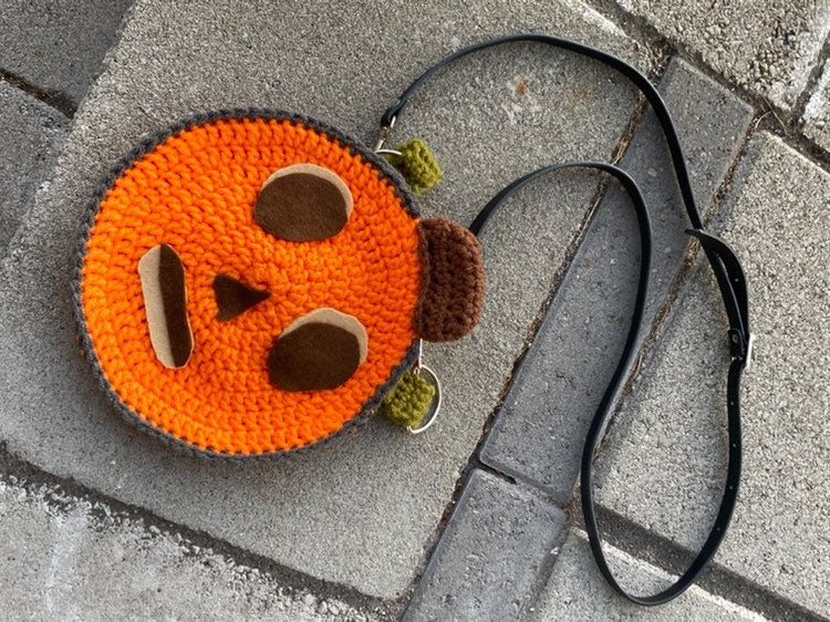 CROCHET PATTERN Crochet Pumpkin Head Bag PATTERN Halloween