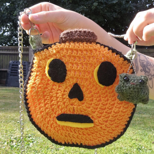 CROCHET PATTERN Crochet Pumpkin Head Bag PATTERN Halloween