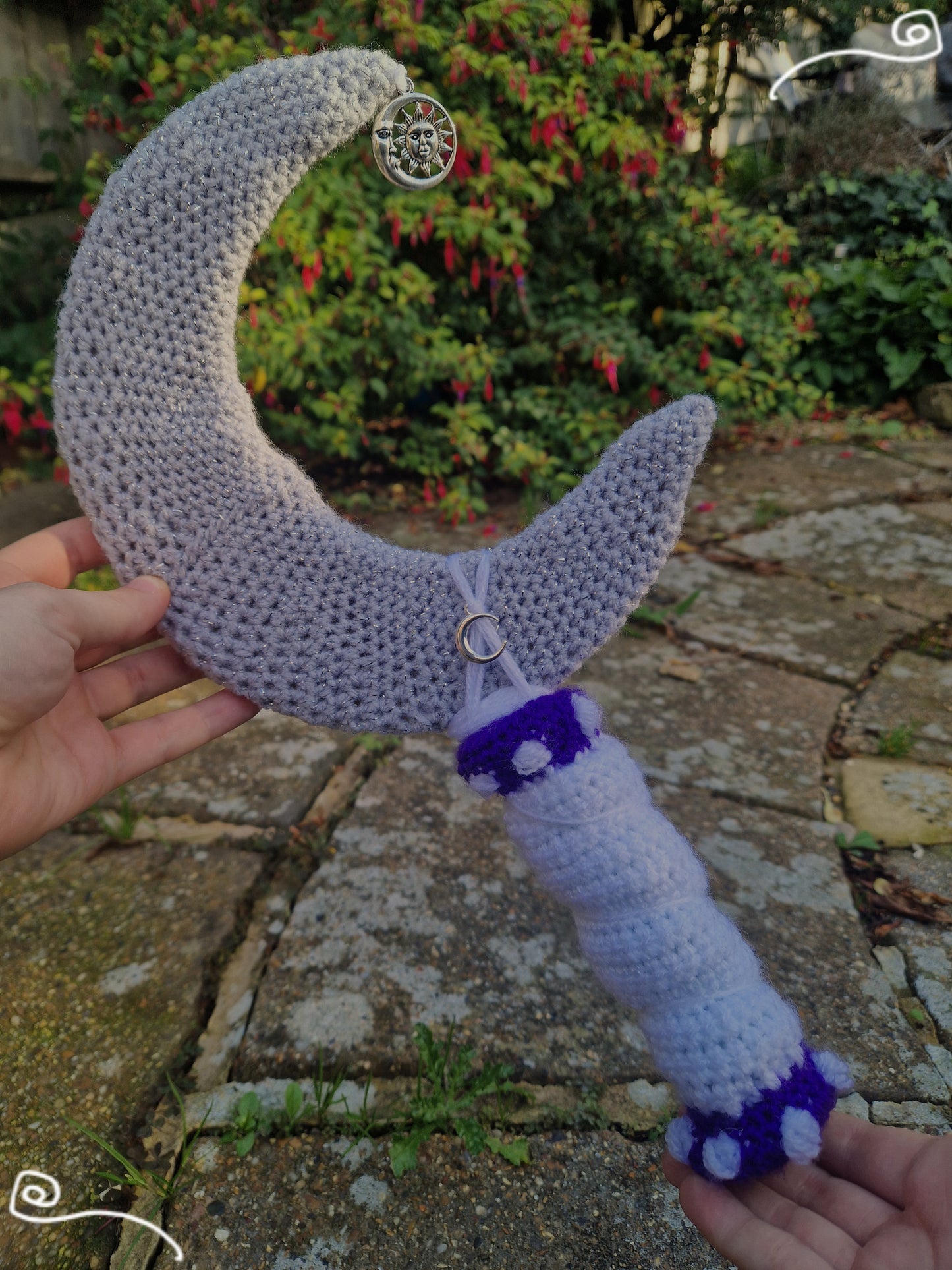 Crochet Moon Solstice Sickle Drow Themed Mounted