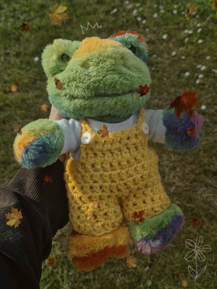CROCHET PATTERN: Overalls For A Small Build A Bear Frog Plushie