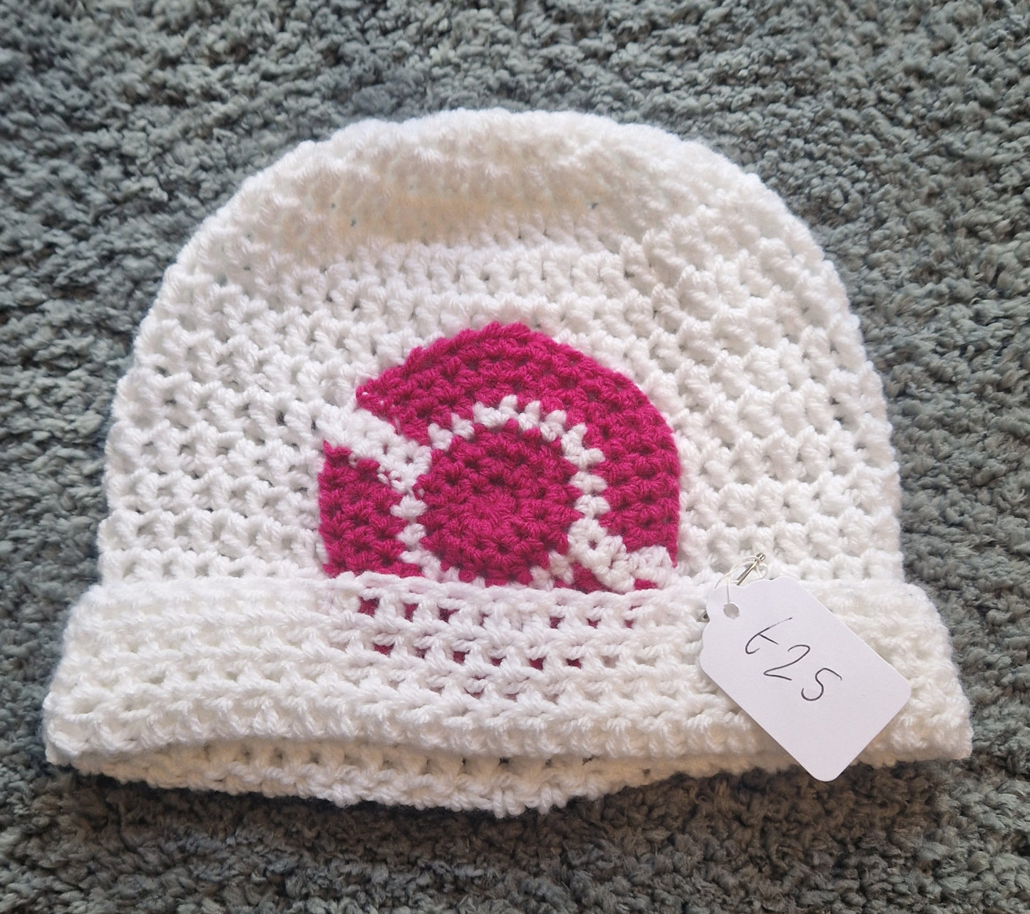 Crochet Cosplay White x Pink Pokeball Dawn Hat Inspired By Pokemon