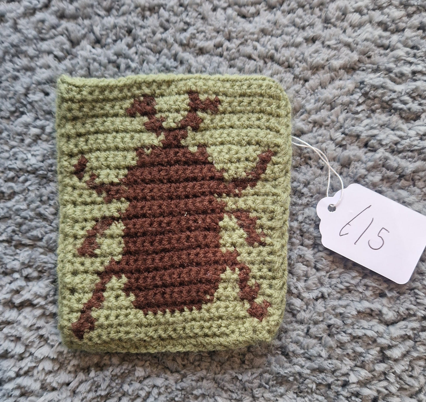 Crochet Lined Insect Tapestry Pouch / Dice Bag/ Trinket Pouch With Snap Closure