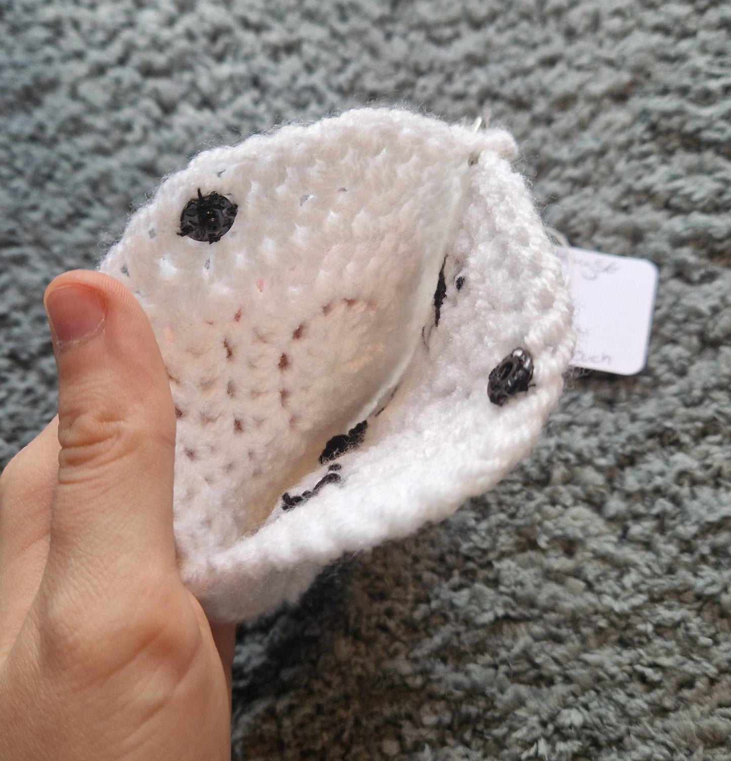 Crochet Skull Pouch With Snap Button Closure And Keyring Attachment (Ballchain)