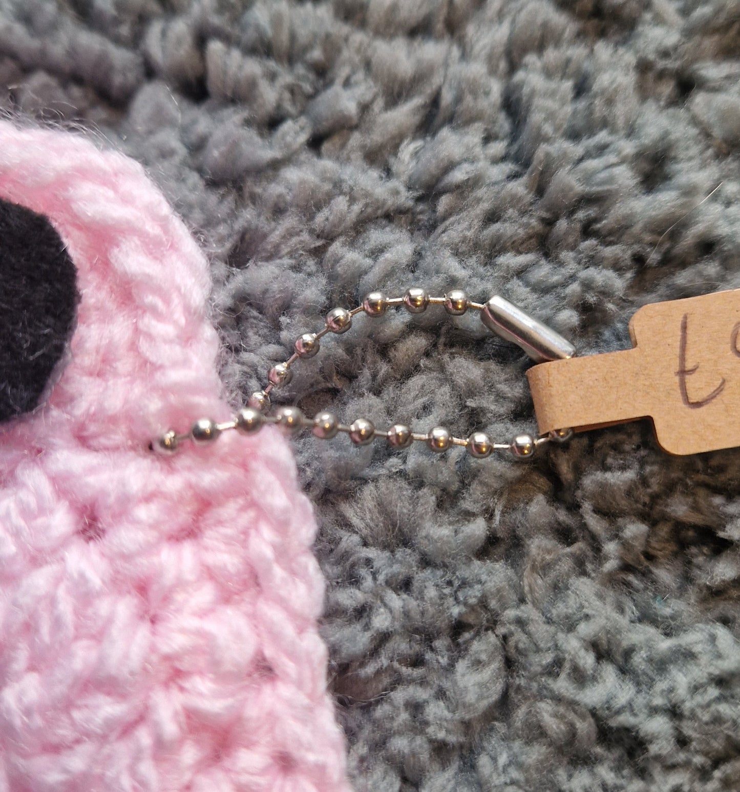 Crochet Pink Frog Pouch With Keyring Attachment (Ballchain)