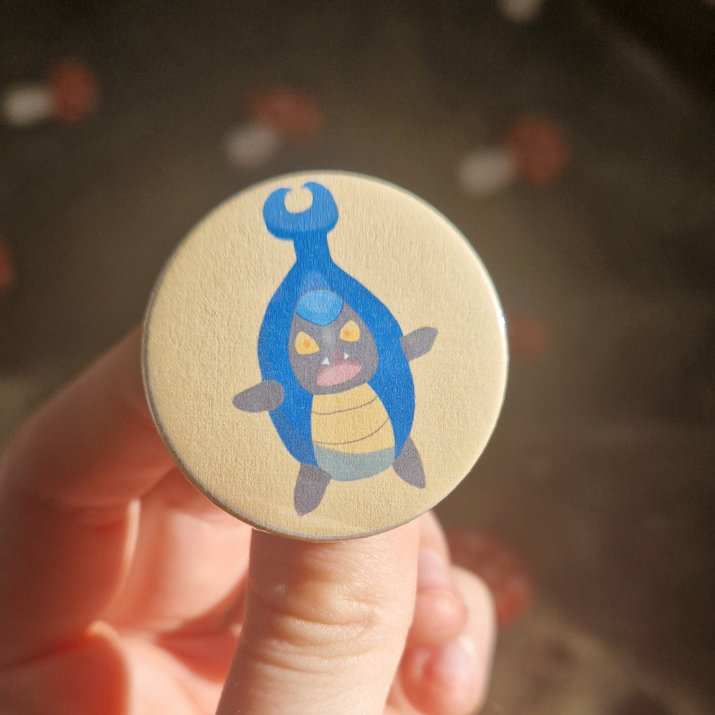 Cute Blue Beetle Bug Pin Badge