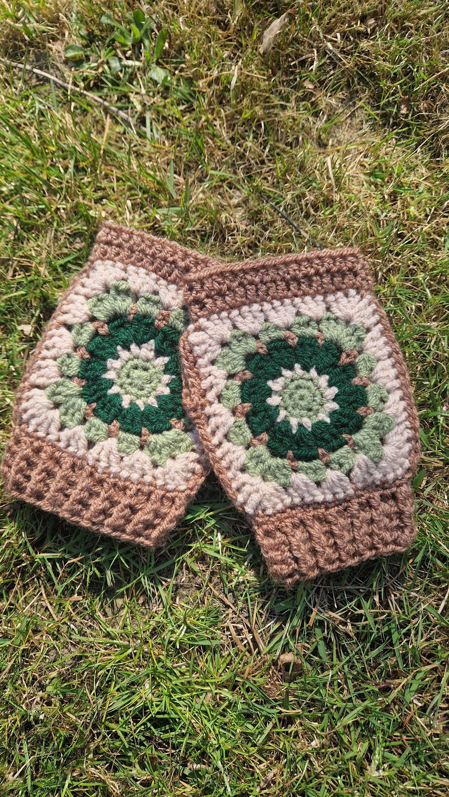 Crochet Granny Square Fairy Fingerless Gloves/Hand Warmers OOAK Handmade