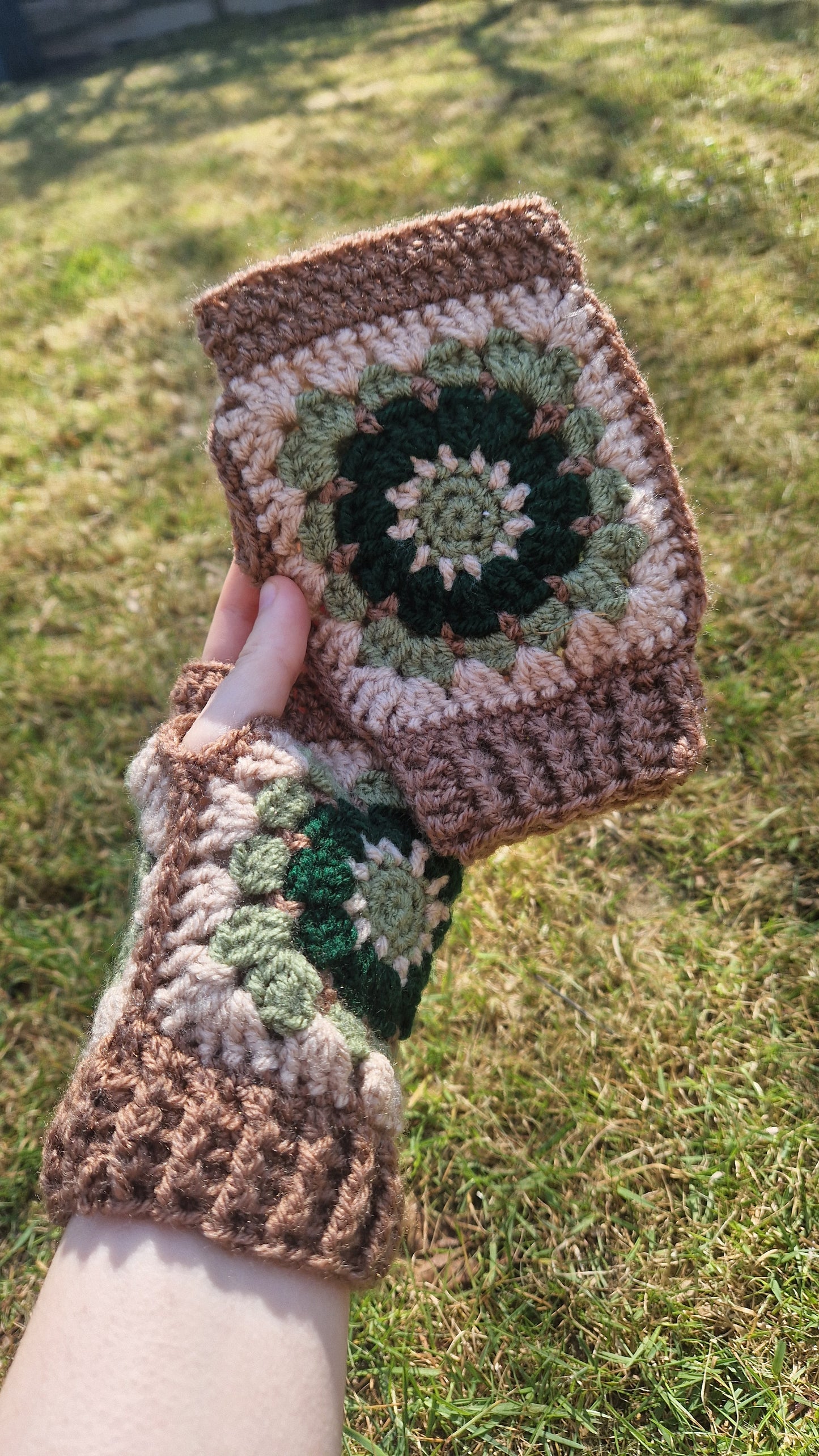 Crochet Granny Square Fairy Fingerless Gloves/Hand Warmers OOAK Handmade