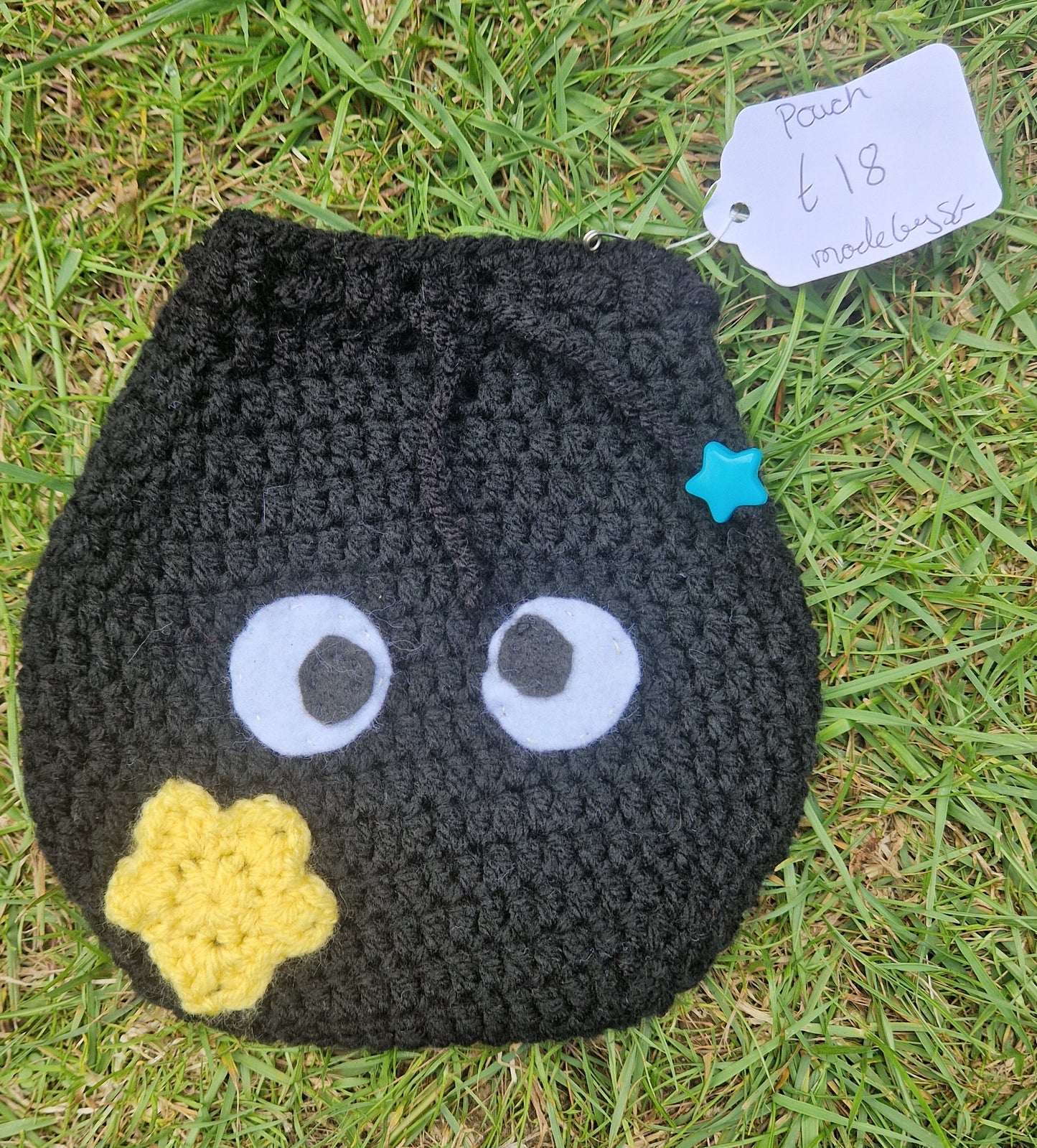 Crochet Sootsprite Inspired Medium Sized Drawstring Pouch/Dice Bag