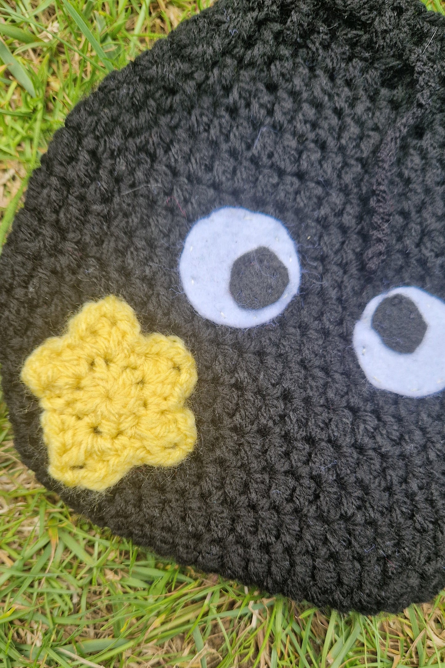 Crochet Sootsprite Inspired Medium Sized Drawstring Pouch/Dice Bag