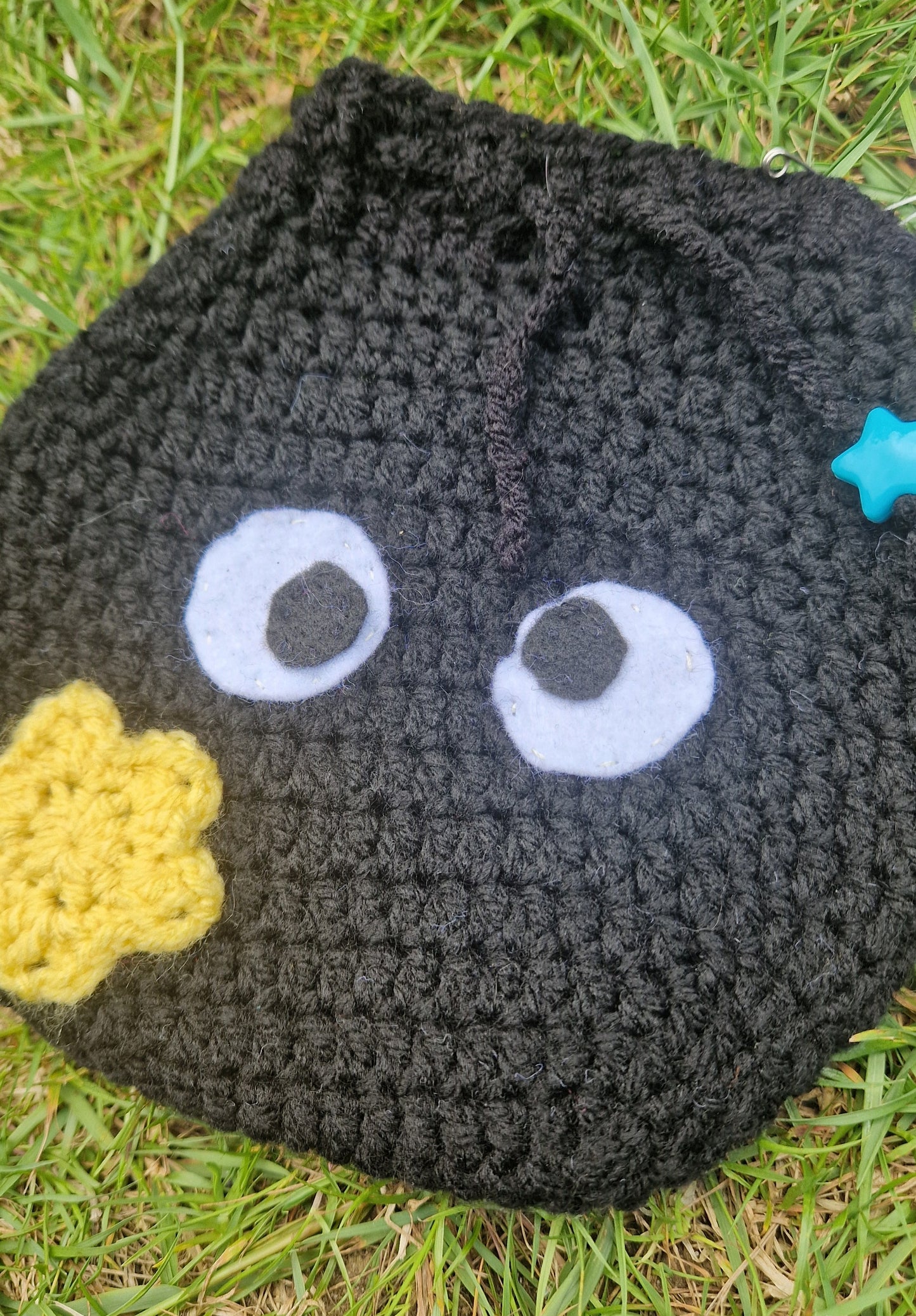 Crochet Sootsprite Inspired Medium Sized Drawstring Pouch/Dice Bag