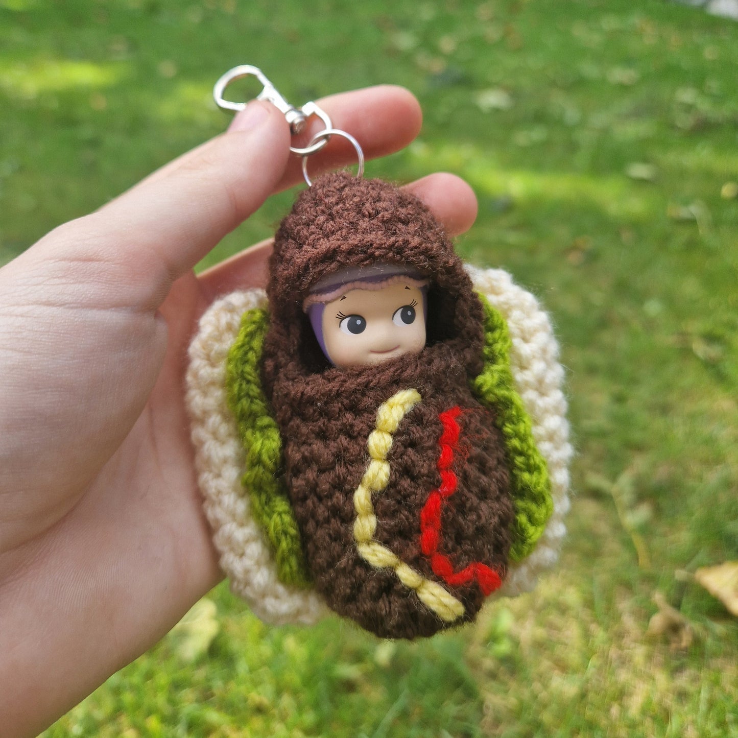 Crochet Hot Dog Carry Keyring Made For Sonny Angels
