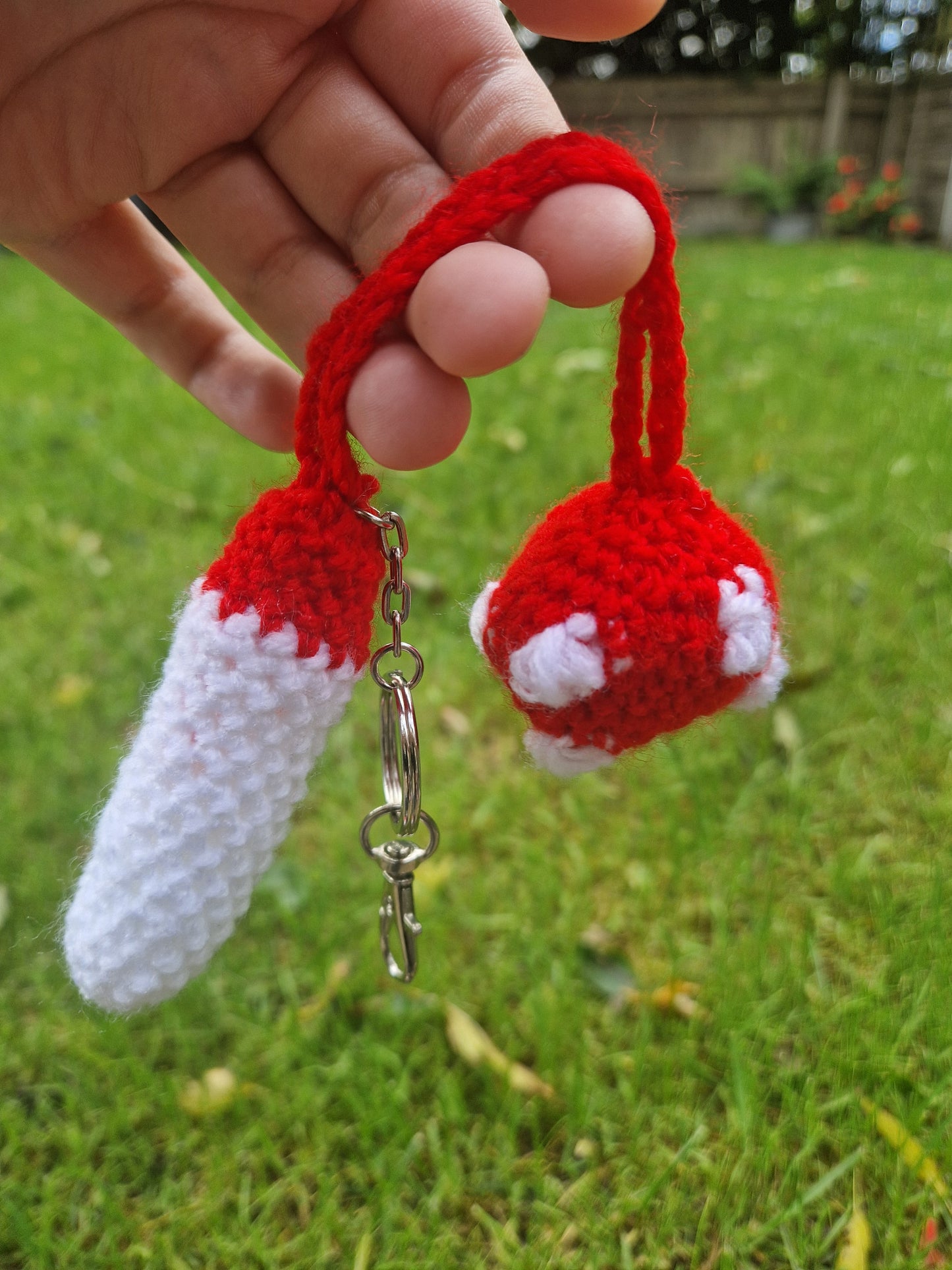 Red Mushroom Weapon Keyrings - Choose Your Perfect Weapon!