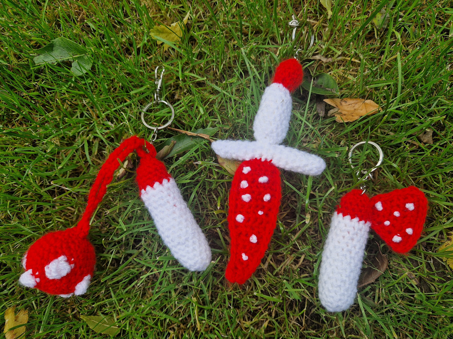 Red Mushroom Weapon Keyrings - Choose Your Perfect Weapon!