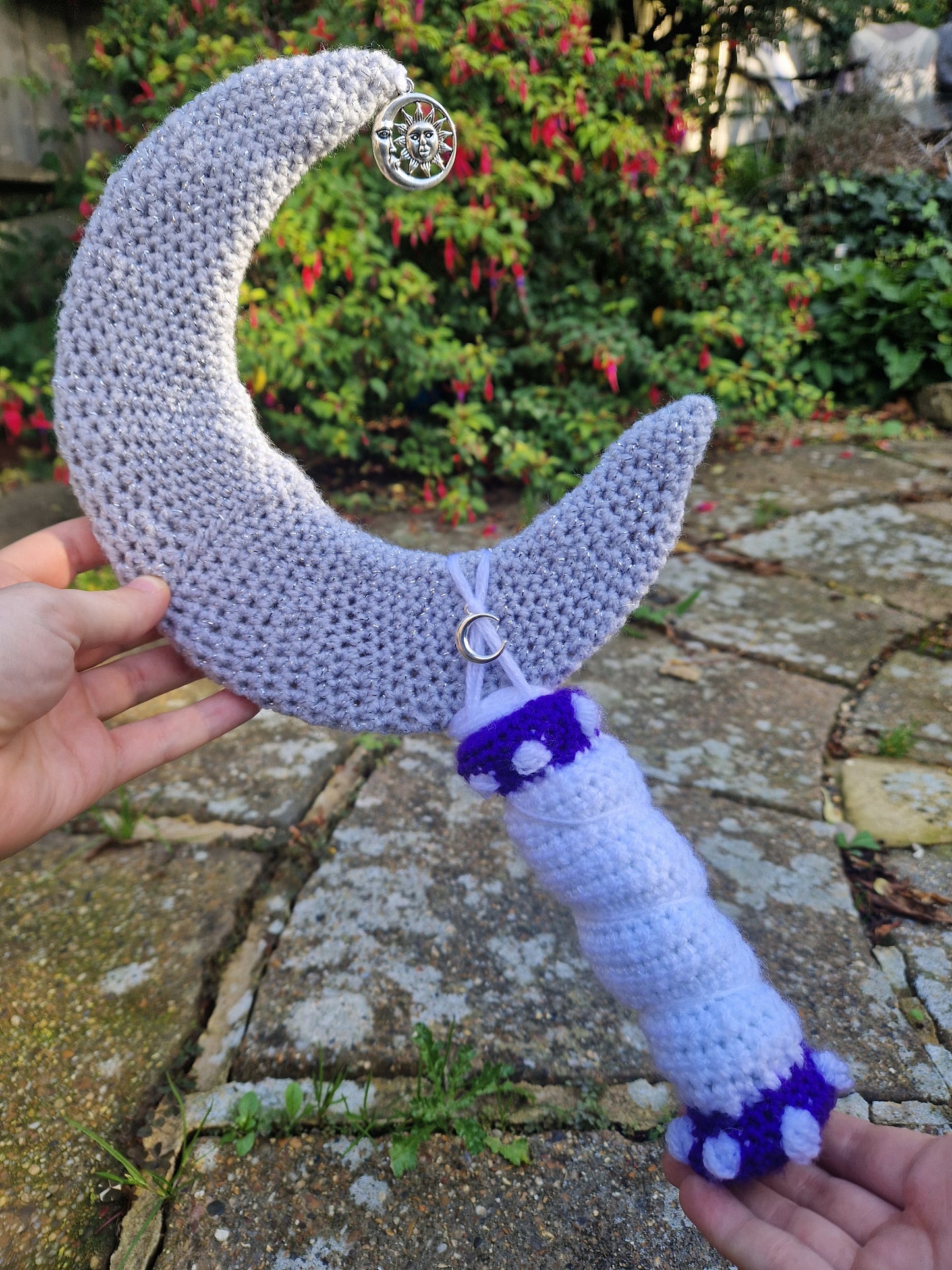 Crochet Moon Solstice Sickle Drow Themed Mounted