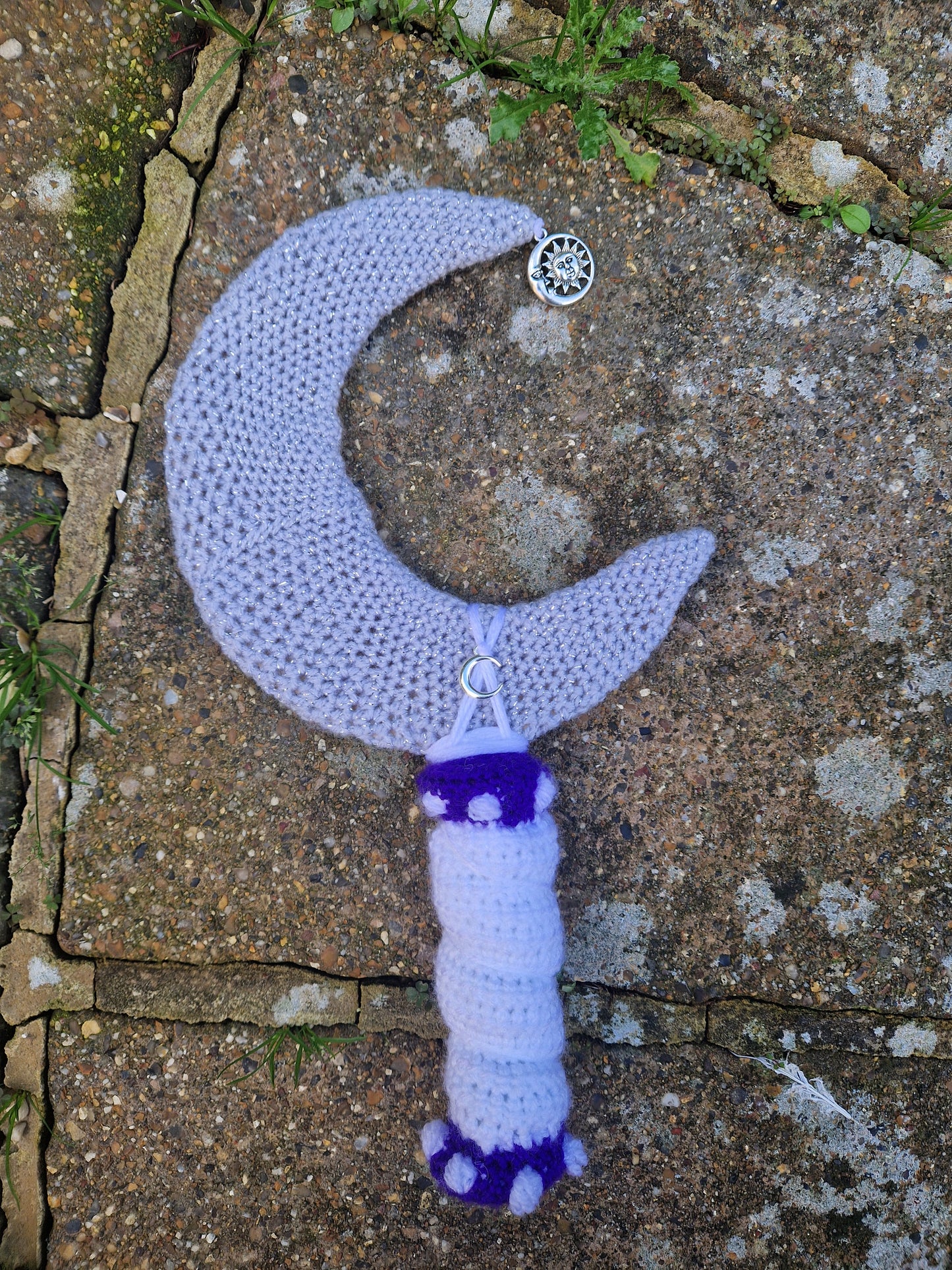 Crochet Moon Solstice Sickle Drow Themed Mounted