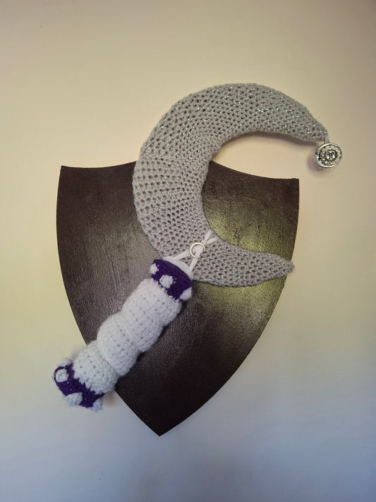Crochet Moon Solstice Sickle Drow Themed Mounted