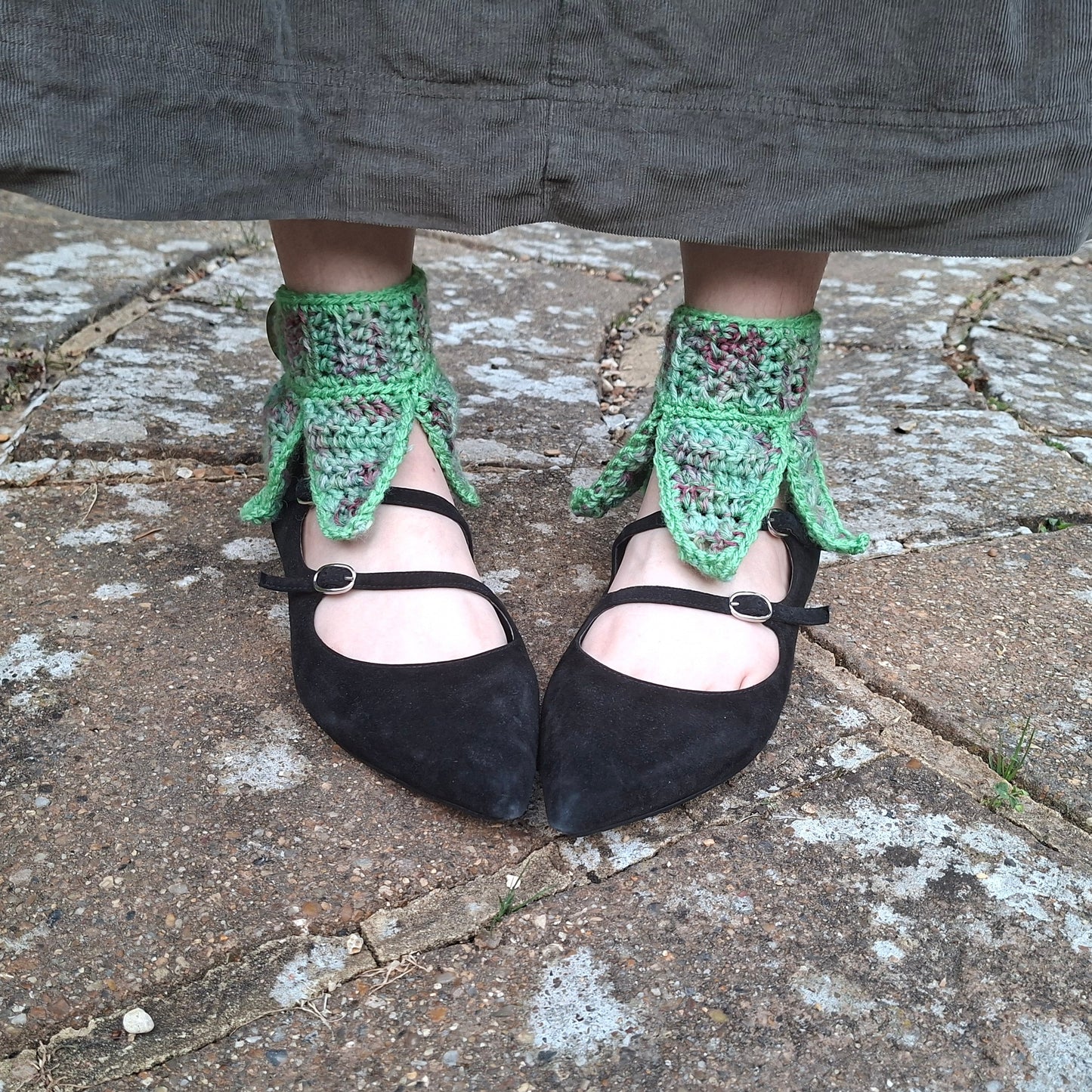 Crochet Pixie Jester Triangle Ankle Cuffs