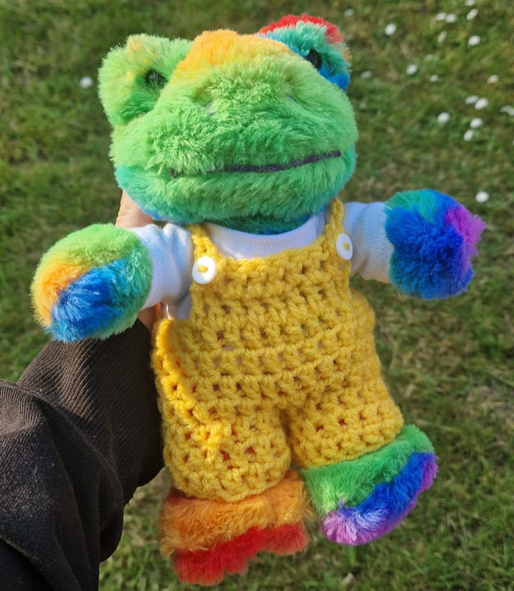 CROCHET PATTERN: Overalls For A Small Build A Bear Frog Plushie