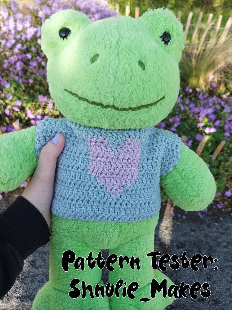CROCHET PATTERN For A Build A Bear Plushie Heart Sweater