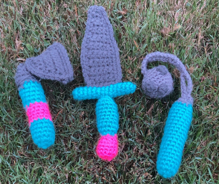 CROCHET PATTERN: CHOOSE YOUR PERFECT WEAPON Keyring